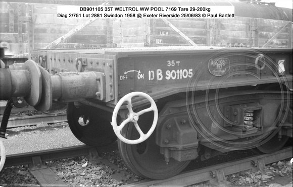 DB901105 WELTROL WW Diag 2-751 Lot 2881 Swindon 1958 @ Exeter Riverside 83-06-25 © Paul Bartlett [1w]