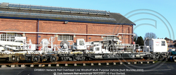 DR98001 Windhoff MPV @ York Network Rail workshops 2011-11-30 � Paul Bartlett [1w]