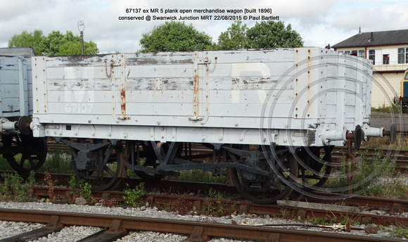 67137 ex MR 5 plank open merchandise wagon [built 1896]  Conserved @ MRT, Swanwick Junct. 2015-08-22 © Paul Bartlett [3w]