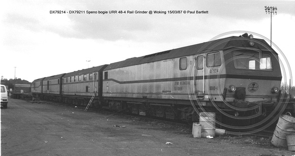 DX79214 - DX79211 Speno rail grinder @ Woking 87-03-15 � Paul Bartlett w