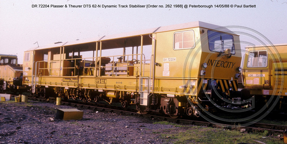 DR72204 P&T DTS 62-N Dynamic Track Stabiliser @ Peterborough 88-05-14 � Paul Bartlett [2W]