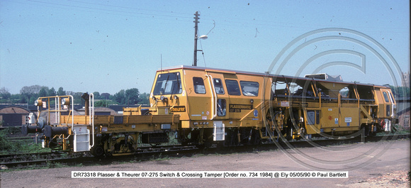 DR73318 P&T 07-275 Switch & Crossing Tamper @ Ely 90-05-05 � Paul Bartlett W