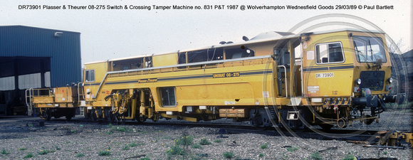 DR73901 P&T 08-275 Switch & Crossing Tamper @ Wolverhampton Wednesfield Goods 89-03-29 � Paul Bartlett [2w]
