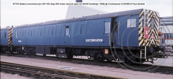 97703 Battery locomotive @ Cricklewood 86-03-21 � Paul Bartlett w
