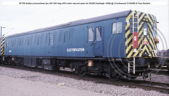 97705 Battery locomotive @ Cricklewood 86-03-21 � Paul Bartlett w
