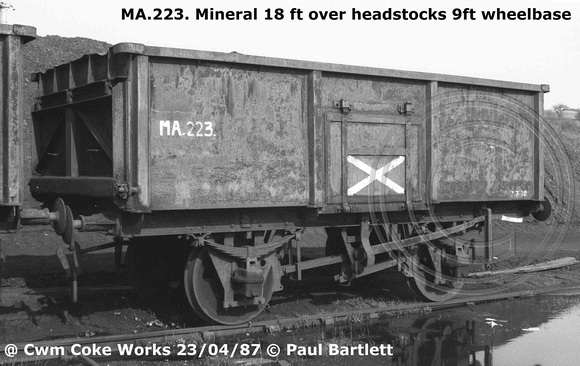 MA.223. Cwm coke works internal user mineral wagons