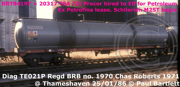 BRT84197 = 20317 TEA Elf Petroleum @ Thameshaven 86-01-25