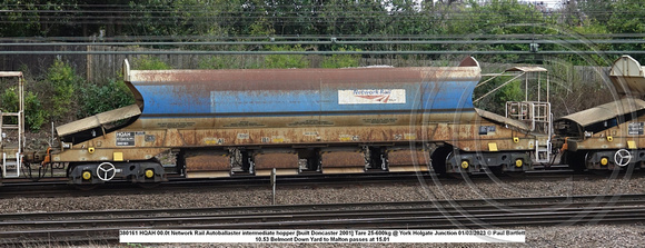 380161 HQAH 00.0t Network Rail Autoballaster intermediate hopper [built Doncaster 2001] Tare 25-600kg @ York Holgate Junction 2023-02-01 © Paul Bartlett w