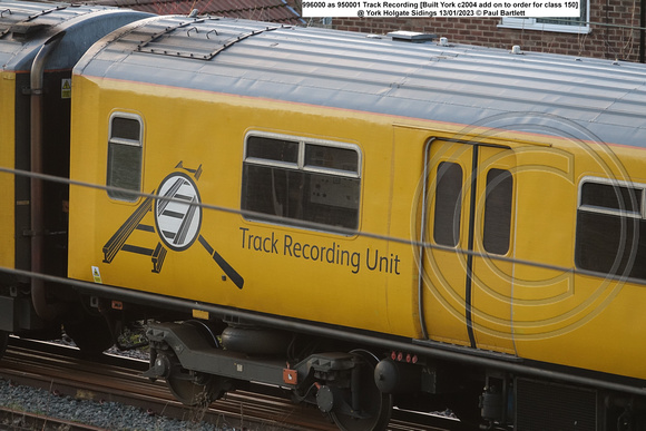 996000 & 950001 Track Recording [Built York c2004 add on to order for class 150] @ York Holgate Sidings 2023-01-13 © Paul Bartlett [6w]