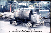 Barrel narrow gauge Littleton Coll. 89-03-29 P Bartlett [1W]