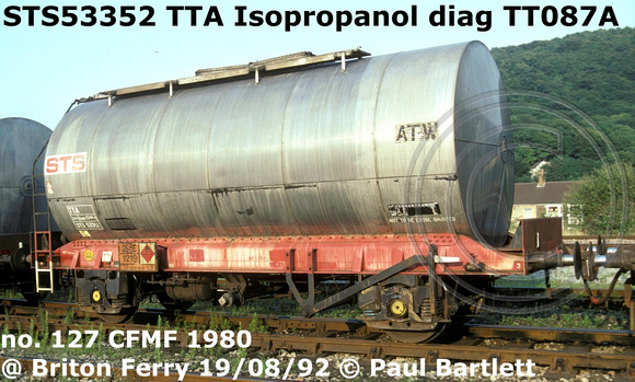 STS53352 TTA Isopropanol  Diag TT087A @ Briton Ferry 92-08-19