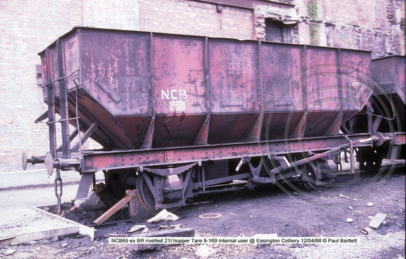 NCB65 ex rivetted 21t hopper @ Easington Colliery 88-04-12 � Paul Bartlett w
