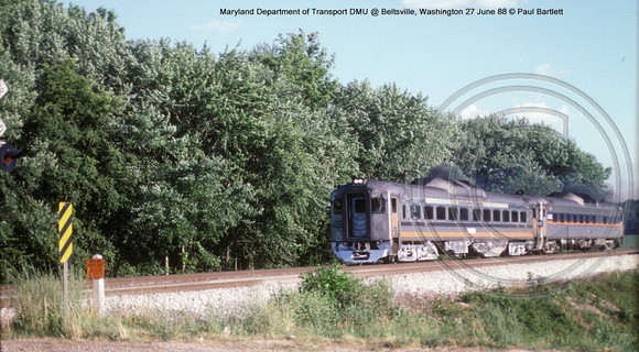 Maryland Department of Transport DMU @ Beltsville, Washington 27 June 88 � Paul Bartlett w