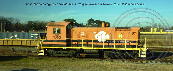 RLIX 1003 EMD SW1001 @ Savannah Port Terminal 20 Jan 2010 � Paul Bartlett w