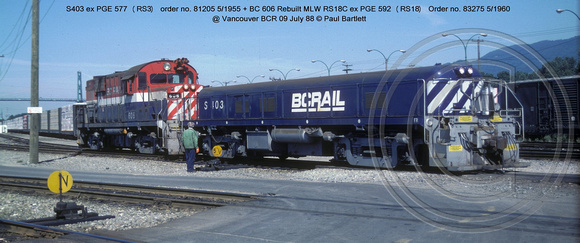 S403   BC 606 @ Vancouver BCR 09 July 88 � Paul Bartlett w