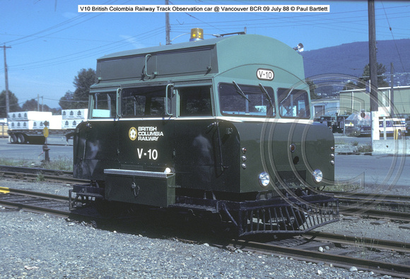 V10 British Colombia Railway Track Observation car @ Vancouver BCR 09 July 88 � Paul Bartlett w