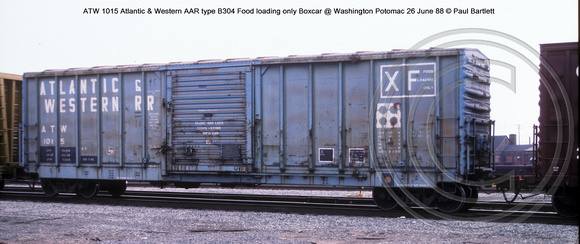ATW 1015 Atlantic & Western car @ Washington Potomac 26 June 88 � Paul Bartlett w