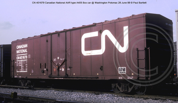 CN 401679 Canadian National box car @ Washington Potomac 28 June 88 � Paul Bartlett w