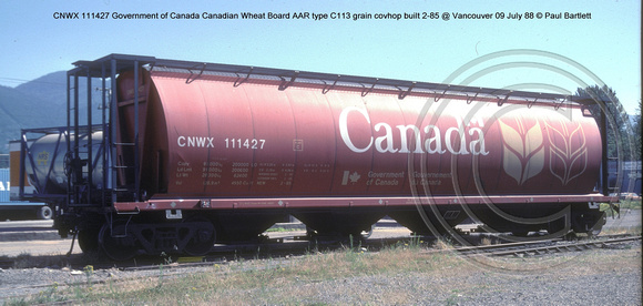 CNWX 111427 Government of Canada grain covhop @ Vancouver 09 July 88 � Paul Bartlett w
