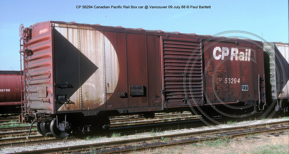 CP 56294 CP Rail box car @ Vancouver 09 July 88 � Paul Bartlett w