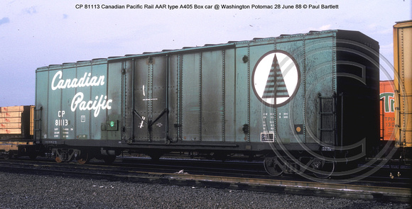 CP 81113 CP Rail box car @ Washington Potomac 28 June 88 � Paul Bartlett w