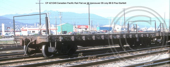 CP 421249 CP Rail flat car @ Vancouver 09 July 88 � Paul Bartlett w