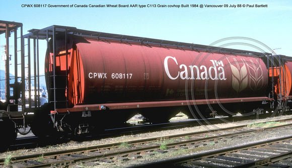 CPWX 608117 Government of Canada grain covhop 2-85 @ Vancouver 09 July 88 � Paul Bartlett w