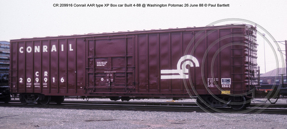 CR 209916 Conrail Box car @ Washington Potomac 26 June 88 � Paul Bartlett w
