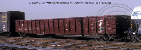 CR 599259 Conrail Gondola @ Washington Potomac 28 June 88 � Paul Bartlett w