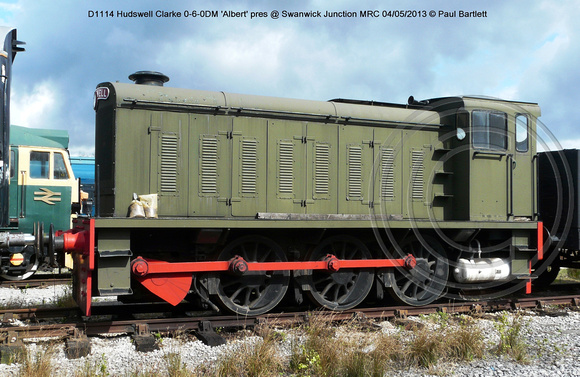 D1114 Hudswell Clarke 0-6-0DM 'Albert' pres @ Swanwick Junction MRC 2013-05-04 � Paul Bartlett [01w]
