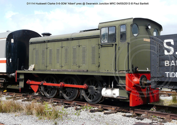 D1114 Hudswell Clarke 0-6-0DM 'Albert' pres @ Swanwick Junction MRC 2013-05-04 � Paul Bartlett [02w]