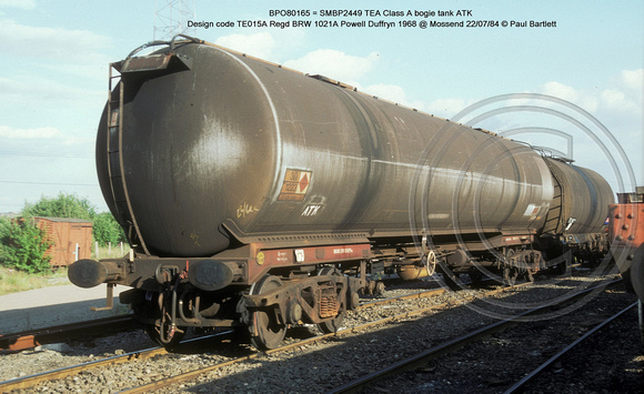 BPO80165 = SMBP2449 Class A bogie tank @ Mossend 84-07-22 � Paul Bartlett w