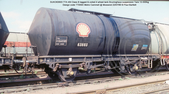 SUKO63603 TTA Class B 4 wheel tank @ Mossend 90-07-22 � Paul Bartlett w