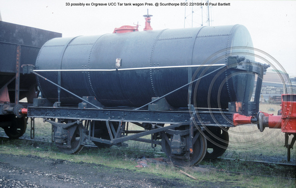 33 possibly ex Orgreave tank wagon Pres. @ Scunthorpe BSC 94-10-22 � Paul Bartlett w