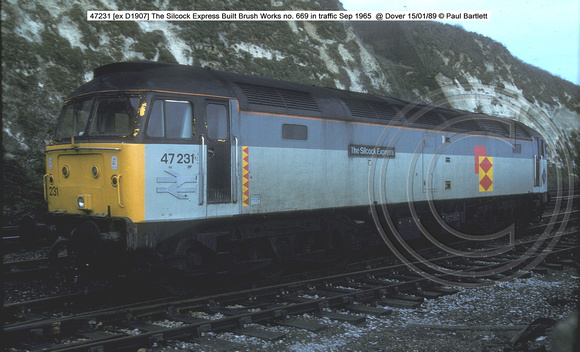 47231 [ex D1907] The Silcock Express @ Dover 89-01-15 � Paul Bartlett [2w]