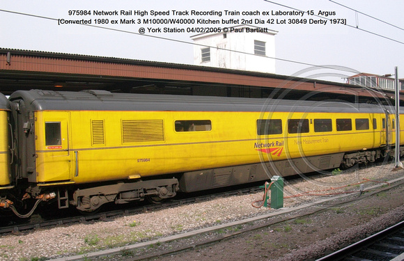 975984 Network Rail High Speed Track Recording Train coach @York Station 2005-02-04 © Paul Bartlett w