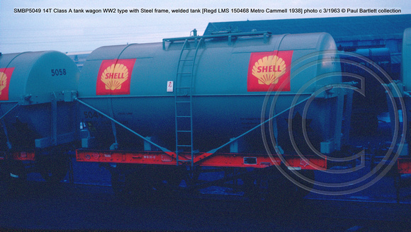 SMBP5049 14T Class A tank wagon WW2 type Steel frame, welded tank [1938] Photo c 1963-03 © Paul Bartlett collection w