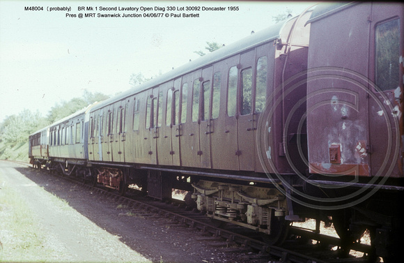 M48004 (probably)  Mk 1 Second Lavatory Open Pres @ Swanwick Junction MRT 77-06-04 � Paul Bartlett w
