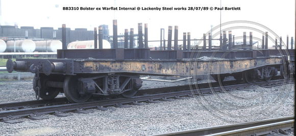 BB3310 bolster ex Warflat @ Lackenby 89-07-28 © Paul Bartlett w