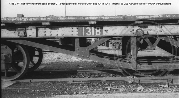 1318 GWR Bogie bolster C (Strengthened) Internal @ UES Aldwarke Works 94-09-18 � Paul Bartlett [04w]