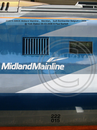 222015 Midland Mainline “Meridian” built Bombardier Belgium c 2004 @ York 2006-03-05 © Paul Bartlett [4w]