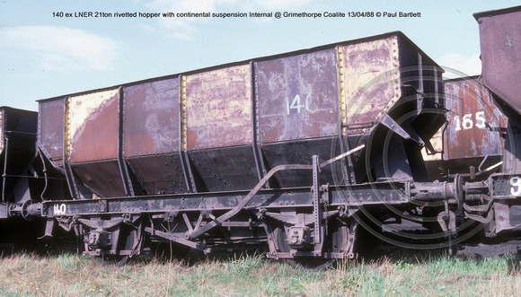 140 LNER 21ton continental suspension Internal @ Grimethorpe Coalite 88-04-13 � Paul Bartlett w