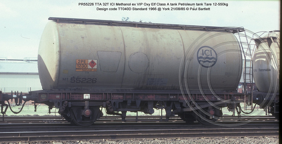 PR55226 TTA ICI Methanol ex Elf VIP Class A tank @ York 85-08-21 � Paul Bartlett w