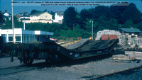 DM904111 (sic) ZXV 20T Lowmac ET GWR style riveted Vacuum brake [Diag 2-245 Lot 2592 Swindon 1954] @ Radyr 81-09-04 © Paul Bartlett w