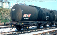 BRT57469 = BRT10119 Class B Load 31-14-0 GAS OIL Esso Petroleum Double long-link suspension Air brake 1966 @ Plymouth Friary 81-09-02 © Paul Bartlett w