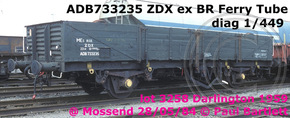 ADB733235 ZDX Ferry tube @ Mossend marshalling Yard 84-05-28