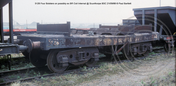5126 Bolster possibly ex BR Coil Internal @ Scunthorpe BSC 88-09-21 � Paul Bartlett w
