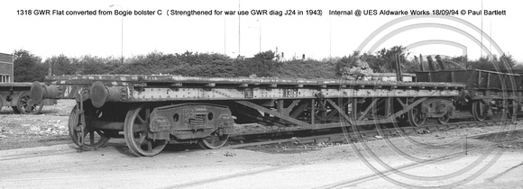 1318 GWR Bogie bolster C (Strengthened) Internal @ UES Aldwarke Works 94-09-18 � Paul Bartlett [3w]