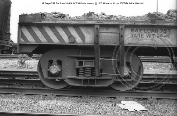 17 Bogie 75T Flat Internal @ UES Aldwarke Works 94-06-26 � Paul Bartlett [4w]