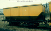 775 Local rebody on ex LNER 21T Hopper with S shape solebar unfitted  Internal @ Bolsover Coalite 92-11-14 © Paul Bartlett w